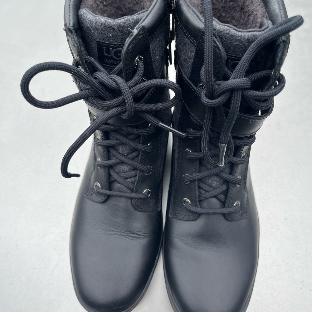 UGG Women's Black Lace-Up Combat Boots